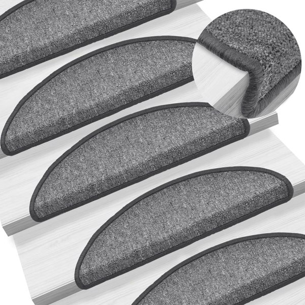 Berkfield Stair Mats 10 pcs 56x17x3 cm Dark Grey