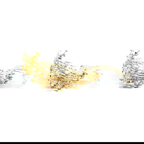 flower hair clip gold open barrette