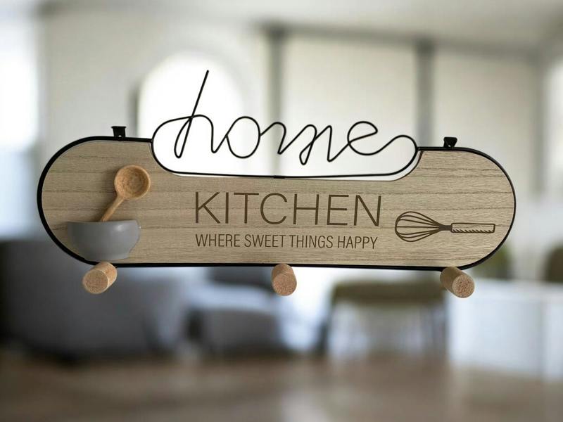 43CM WOODEN KITCHEN WALL HOOK