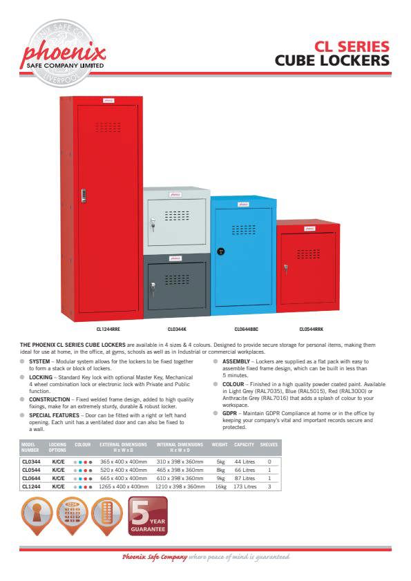 Phoenix Safe Phoenix CL0344AAE Size 2 Grey Cube Locker with Electronic Lock