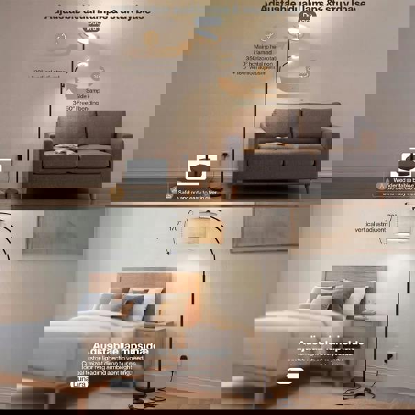 Emitto Floor Lamp Dimmable Standing Reading Light LED Colour Temperatures Black