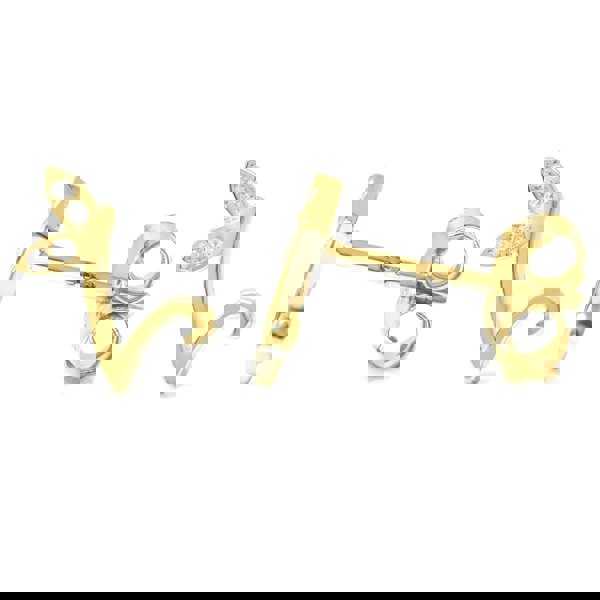 Say It With Winged Initial Earrings - Yellow Gold Plated