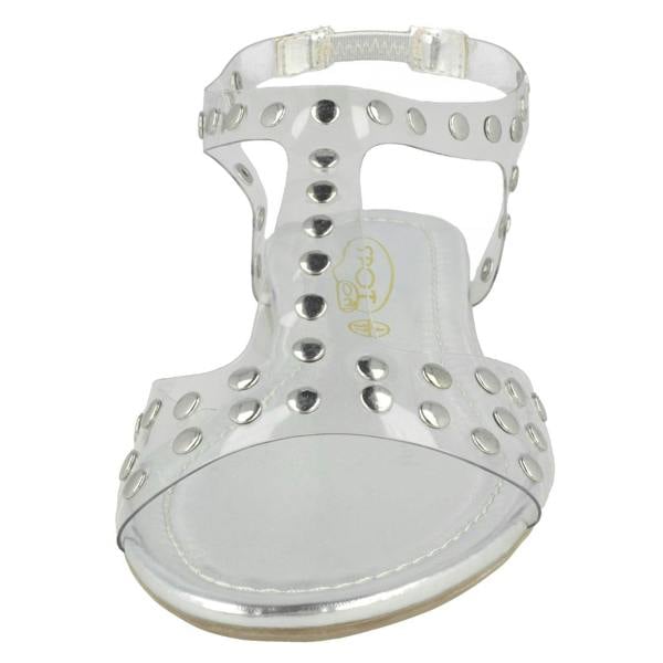 Spot On Ladies Spot On Flat Studded Jelly Sandal