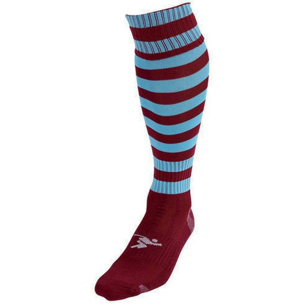 Precision Unisex Adult Pro Hooped Football Socks - Maroon/Sky Blue