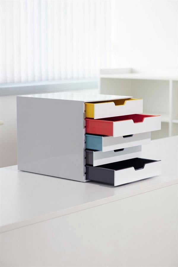 Durable VARICOLOR MIX Desktop Organiser 5 Drawer Colour Coded Storage | A4+