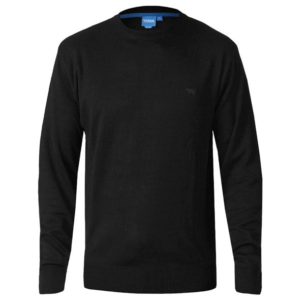 Duke Mens D555 Jovanni 1 Crew Neck Kingsize Sweatshirt - Black