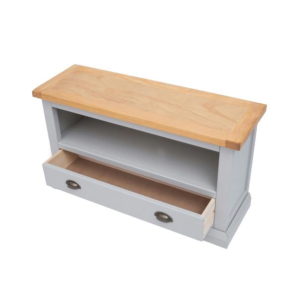 Cabinet Bits Loreo Light Grey 1 Drawer TV Cabinet Brass Cup Handle