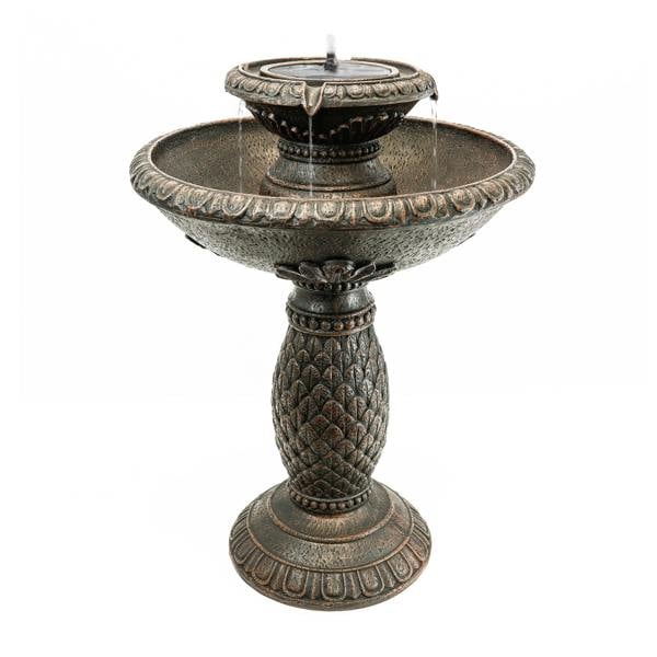 Gardenwize Solar Bird Bath – Imperial Bird Bath Fountain with LED Lights & Battery Backup