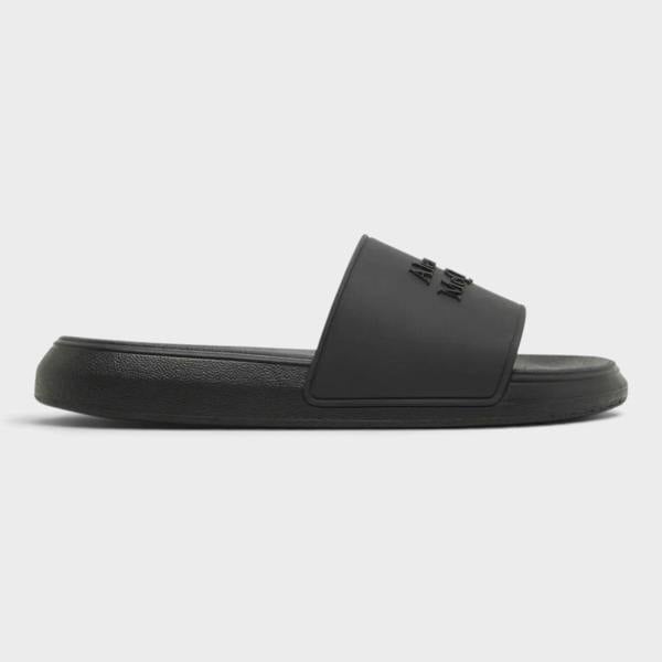 Alexander McQueen Logo Pool Slides Black
