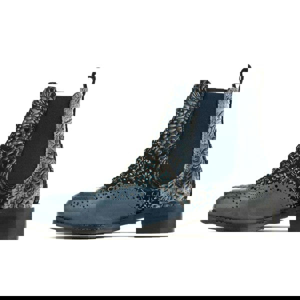 Embassy London Mamacita - Silver Blue - Women's almond toe chelsea boot with wingtip brogue detail