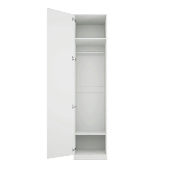 Wyld Haus Kahs White Wooden 1 Door Storage Wardrobe Gold Handles