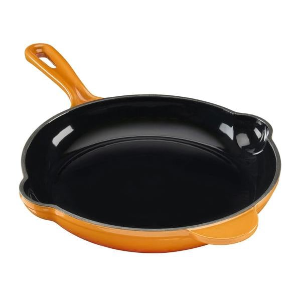 Cook Professional Cast Iron Frying Pan & Skillet 2 Piece Set | Orange