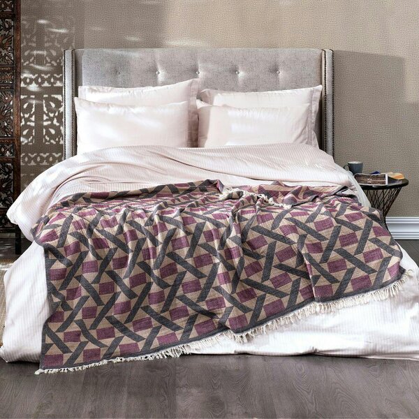 Cotton and Olive Camden Soft Cotton Jacquard Throw | SECONDS