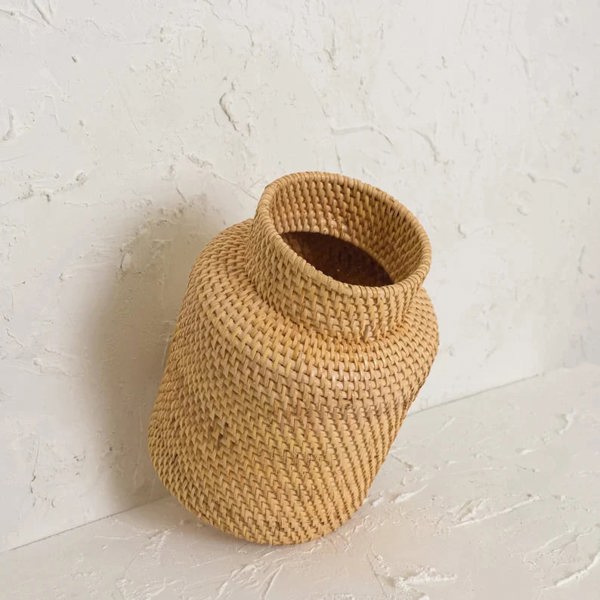Wicker woven vase in 2 colours - Coastal Villa Homeware