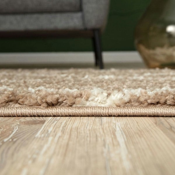 Diamond Design Thick Shaggy Area Rugs Beige