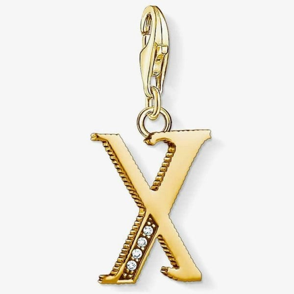THOMAS SABO Gold Plated Cubic Zirconia X Charm 1630-414-39