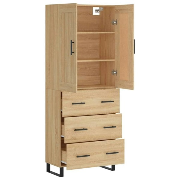 Berkfield Highboard Sonoma Oak 69.5x34x180 cm Engineered Wood