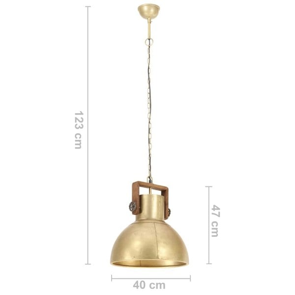 Berkfield Industrial Hanging Lamp 25 W Brass Round 40 cm E27