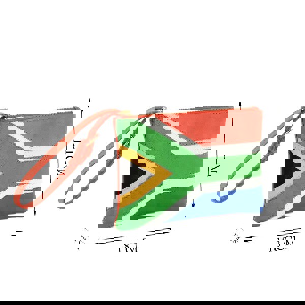 Assots London 'S. AFRICAN' Country Flag Designer Leather Wristlet