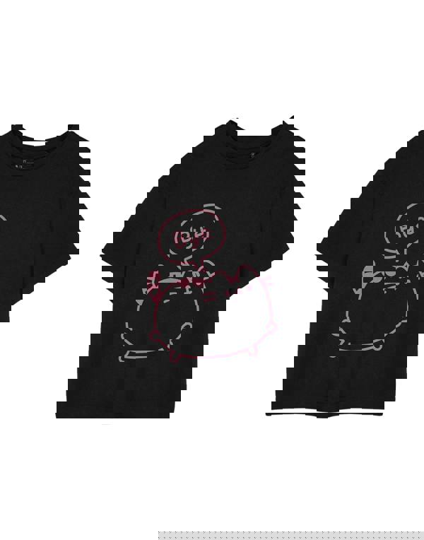 Pusheen Womens Black Bye Cropped Short Sleeved T-Shirt