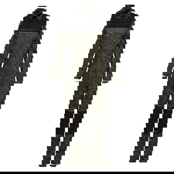 Regatta Professional Childrens/Kids Camouflage Jumpsuit - Green/Black