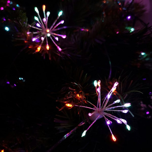 Samuel Alexander 200 LED 10 Starburst Premier Christmas Multi Function Battery Timer Lights in Rainbow