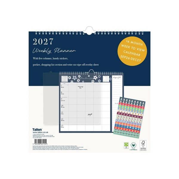 Bees & Flowers Week To View Family Planner 2027, Family Planners, Week To View, Art, Gift