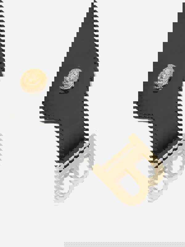 Balmain Girls Varnished Leather Belt in Black