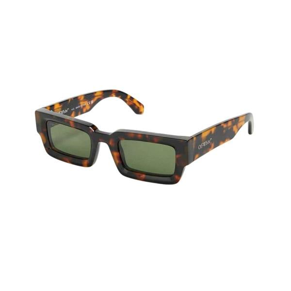 Off White Lecce Rectangle Sunglasses - Havana/Green - 