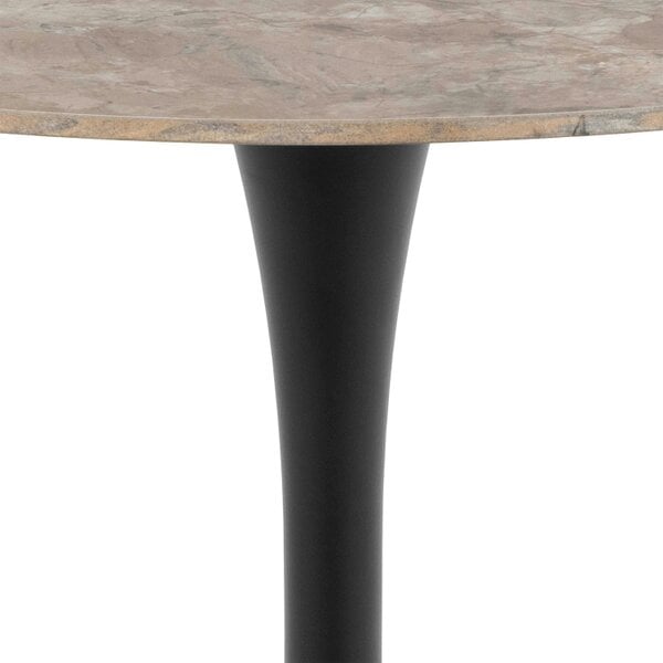 Wyld Haus Cloverfern Brown Ceramic Round Dining Table Black Base