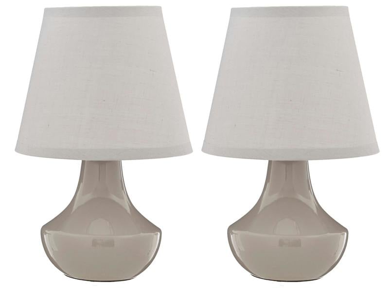 Globo Set of Two Grey Ceramic Table Lamps
