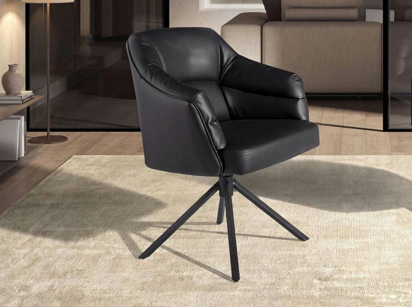 Angel Cerdá Black leatherette swivel chair 4247