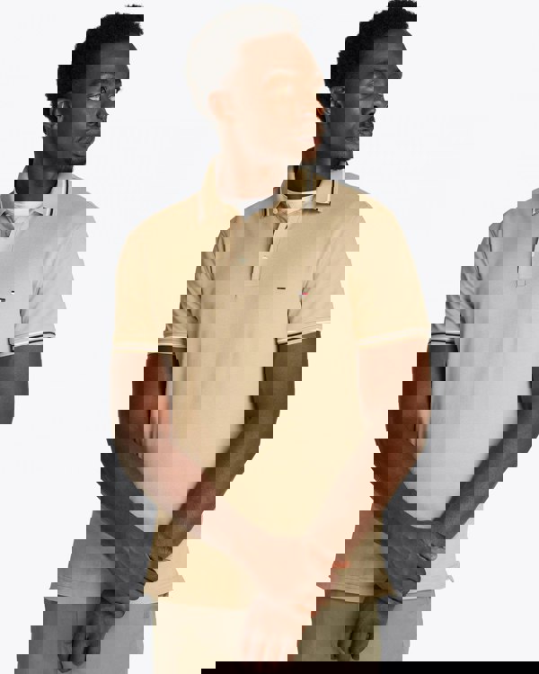 Tommy Hilfiger Tipped Slim Fit Mens Polo - Sandalwood