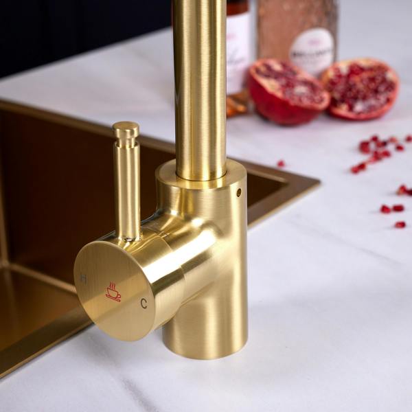 Flode Solo | Single Lever 3 in 1 Instant Boiling Tap | Brushed Brass Finish
