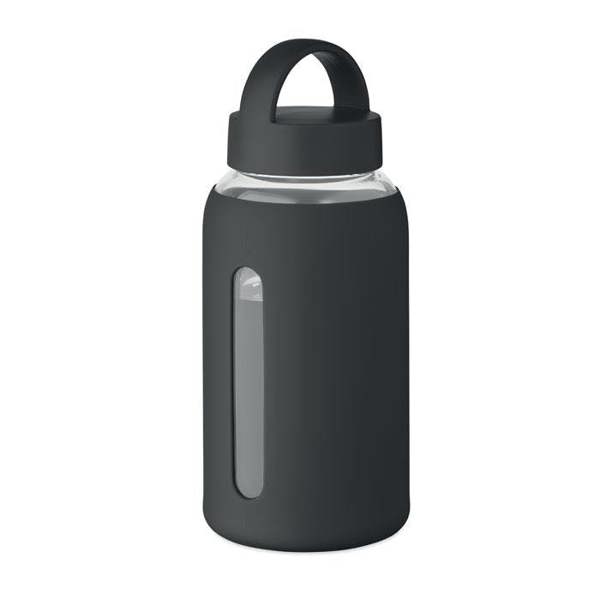 MidOcean Boris Borosilicate Glass 600ml Water Bottle - Black - 
