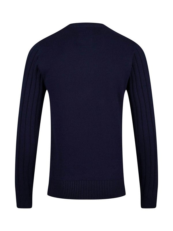 Luke 1977 Mitcham Cable Knit Jumper - Navy