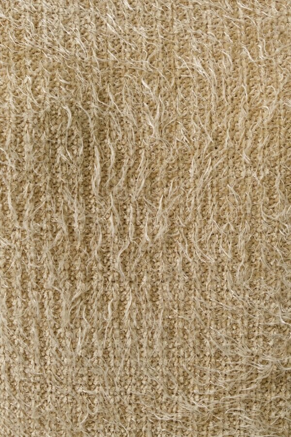 Isaac Eyelash V-Neck Tank Top - Beige