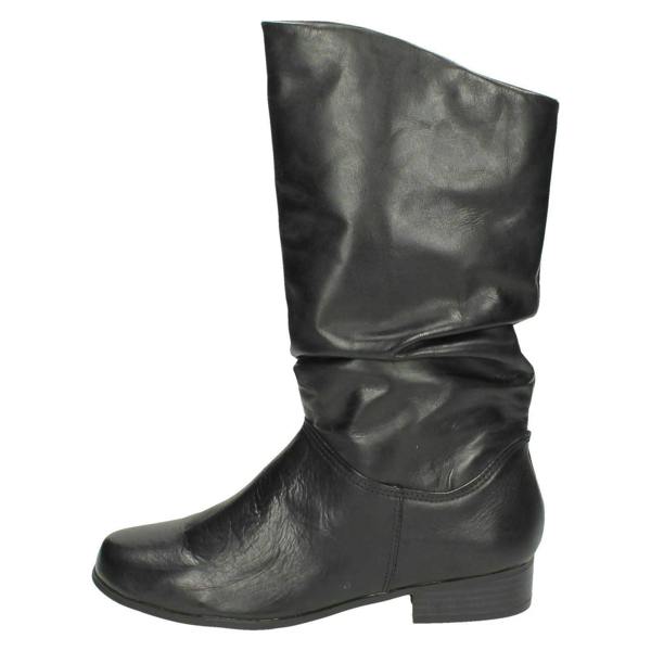 Spot On Ladies Leather Collection Pull Up Calf Length Boots