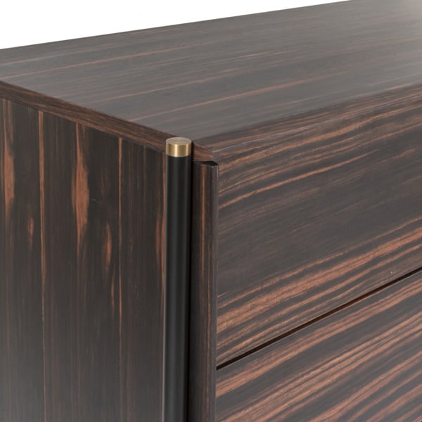 Bali 3 Drawer Chest - Ebony / Grey