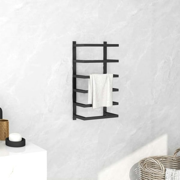 Berkfield Towel Rack Black 24x12x48 cm Steel