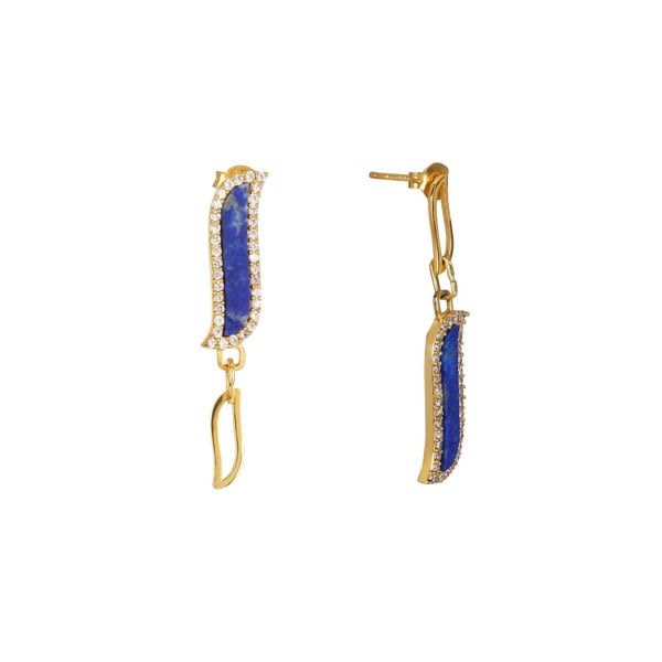 Wave Symphony Earrings Blue Lapis - Lila Rasa