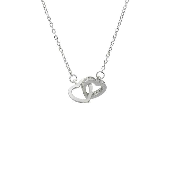 Say It With Double Heart Necklace - Silver