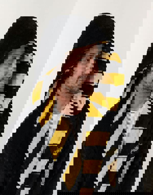 Harry Potter Unisex Black Hufflepuff Hooded Bathrobe