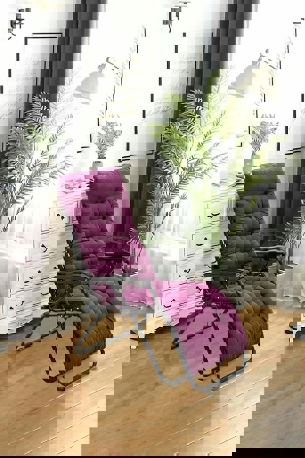 Living and Home 160 cm W x 50cm D Purple Garden Bench Cushion Sun Lounger Cushion