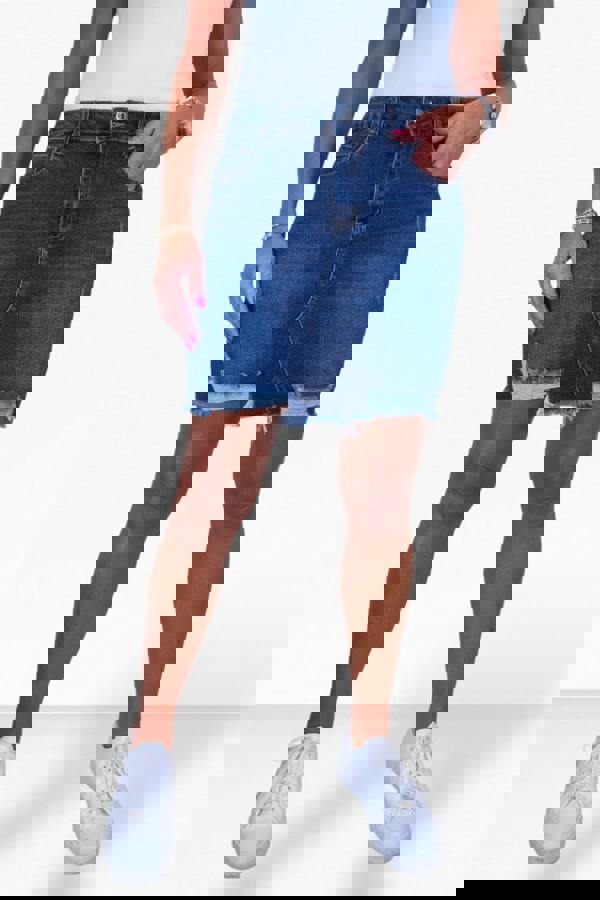 Paulo Due Women's Distressed Denim Mini Skirt