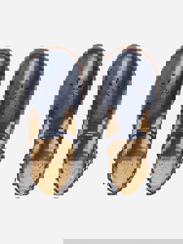 Pom D'Api Baby Boys Leather Stand-Up Salome Booties in Navy