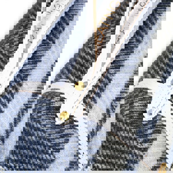 Pure new wool picnic blanket - Marine Blue with Grey Stripes - Heating & Plumbing London - Picnic Blanket