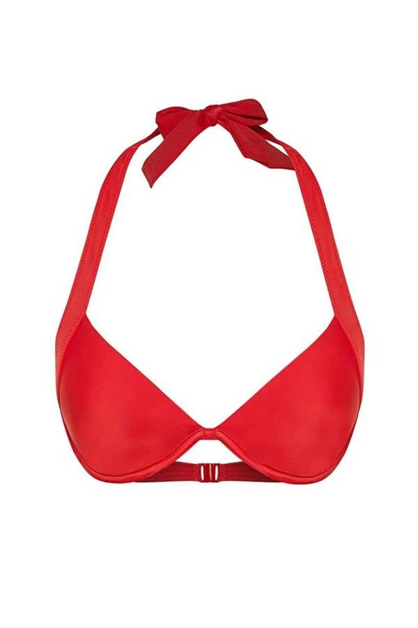 WOVCOR Red V-Wire Balconette Padded Basic Bikini Top