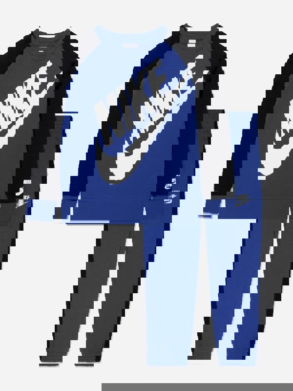 Nike Boys Oversized Futura Crew Tracksuit in Blue