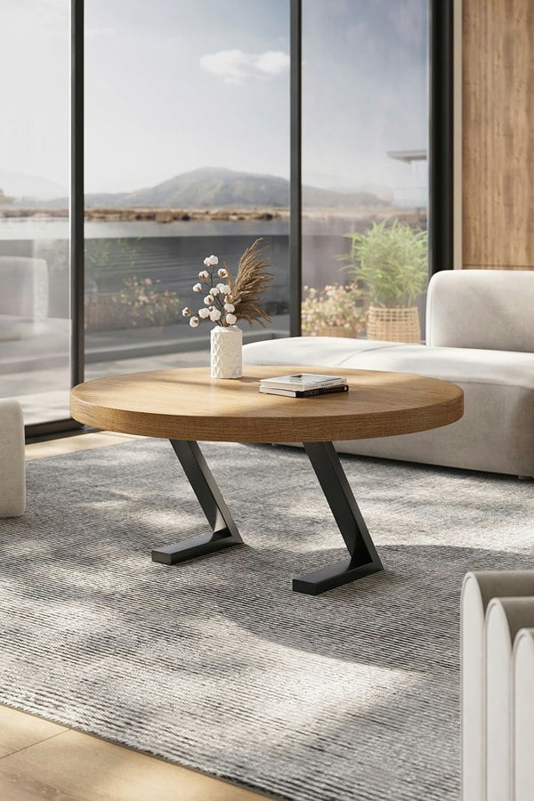 Living and Home 40cm/15.75 inch 2Pcs Black Z-shaped Anti-Slip Metal Table Legs Furniture Replacement Legs for Coffee Table, Bench